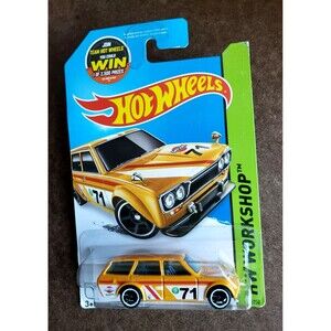 2015 Hot Wheels '71 DATSUN BLUEBIRD 510 WAGON 202 Pearl Yellow HW WORKSHOP OH5SP